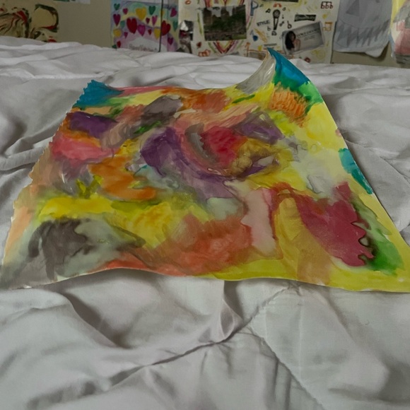 Dynamic Purple and Red Abstract Painting - Picture 16 of 17